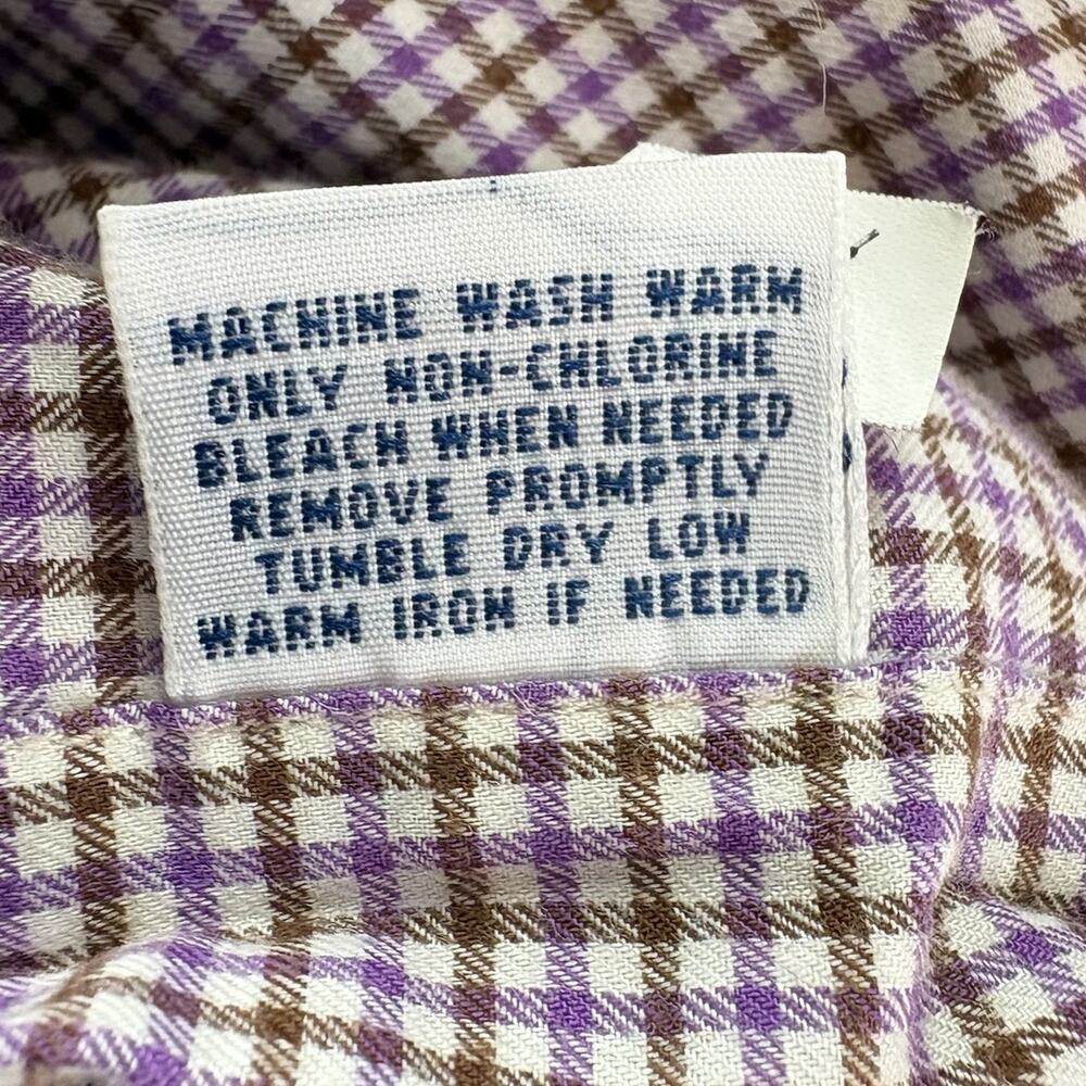 Polo Ralph Lauren Purple Brown White Plaid Button Down Flannel Shirt Men's XXL - Picture 9 of 13